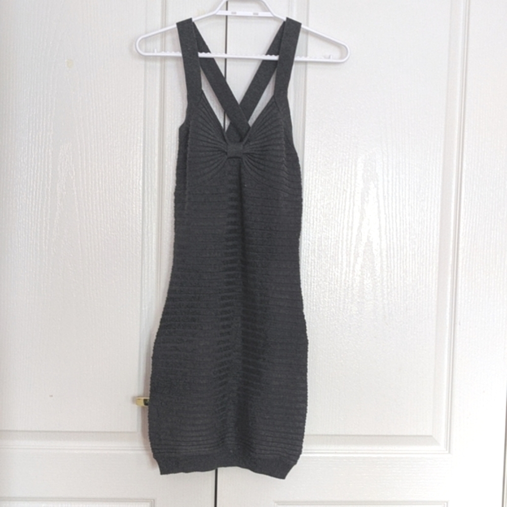 Grey Knit Bodycon Dress